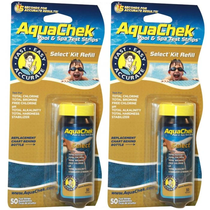 AquaChek Select Refill (50) For Free Chlorine, Total Chlorine, Total Bromine, Total Alkalinity, Total Hardness, Cyanuric Acid (Stabilizer) & PH, 2 Pack 1 AquaChek Select Refill (50) For Free Chlorine, Total Chlorine, Total Bromine, Total Alkalinity, Total Hardness, Cyanuric Acid (Stabilizer) & PH, 2 Pack