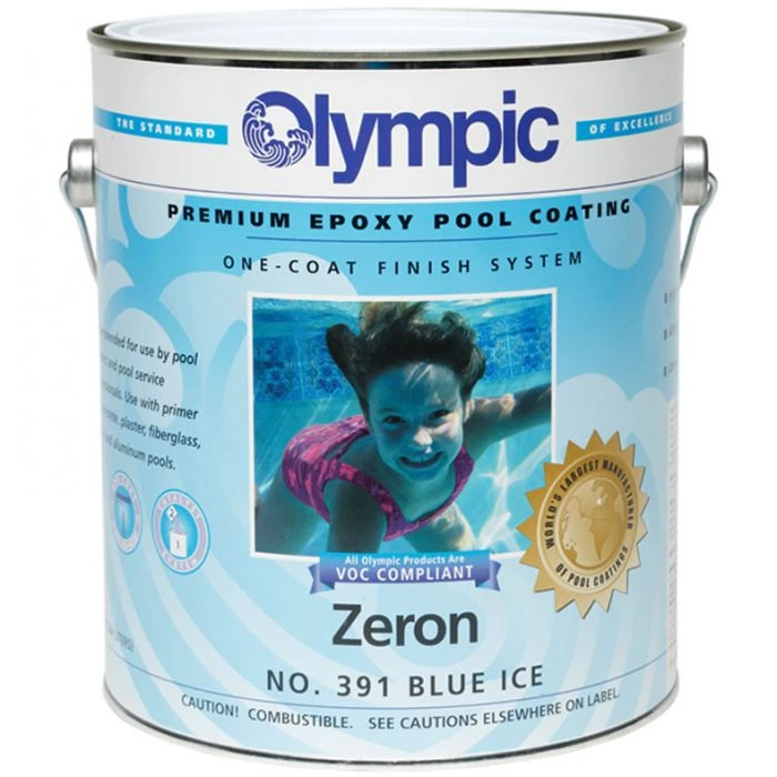 Olympic Zeron Epoxy Pool Coating 1 Gallon, Blue Ice 1 Olympic Zeron Epoxy Pool Coating 1 Gallon, Blue Ice