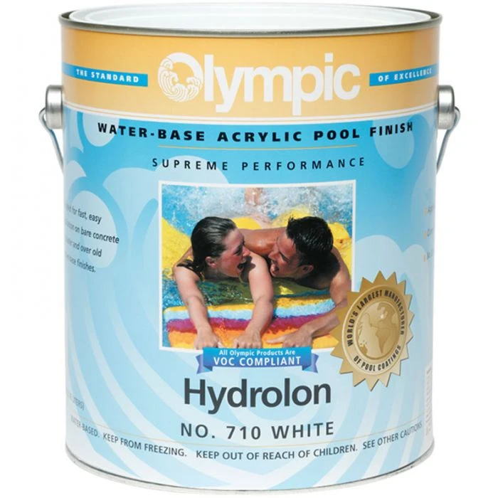 Olympic Hydrolon Water-Based Acrylic Pool Finish 1 Gallon, White 1 Olympic Hydrolon Water-Based Acrylic Pool Finish 1 Gallon, White