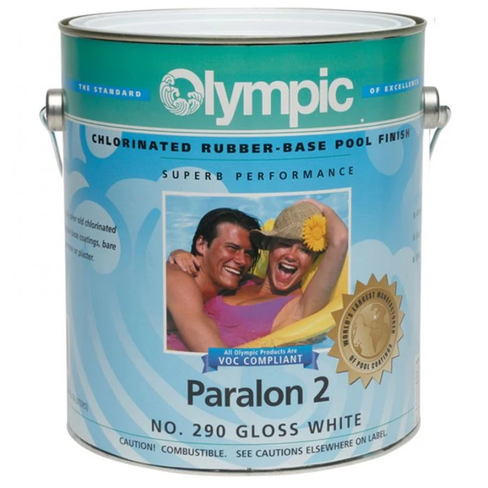 Olympic Paralon 2 Chlorinated Rubber-Base Pool Finish 1 Gallon, White 1 Olympic Paralon 2 Chlorinated Rubber-Base Pool Finish 1 Gallon, White