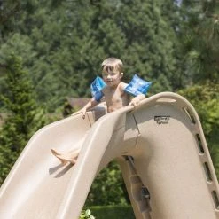 SR Smith Typhoon Pool Slide, Left Turn, Sandstone -Doheny Shop 4068 sand april2023d 1