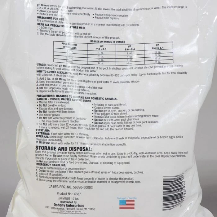 Doheny's PH Minus, 10 Lb 2 Doheny's PH Minus, 10 Lb - Image 2