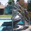 SR Smith Vortex Pool Slide, Half Tube With Staircase, Gray