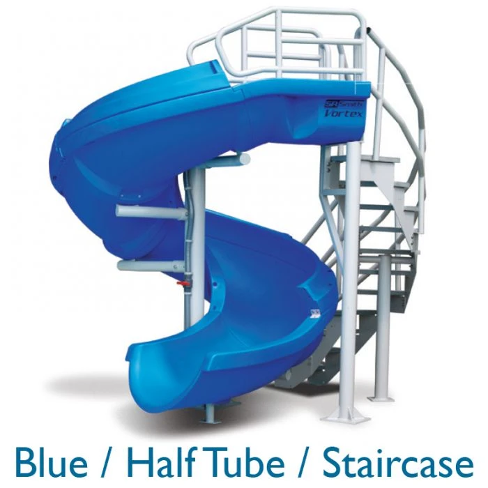 SR Smith Vortex Pool Slide, Full Tube With Staircase, Blue 2 SR Smith Vortex Pool Slide, Full Tube With Staircase, Blue - Image 2